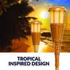 Newhouse Lighting Solar LED Island Torches w/Flickering Flame, Dusk to Dawn, Bamboo, PK8 FLTORCH8